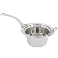 Bon Chef 5450HLSS 10" x 9" x 5" Stainless Steel 2 Qt. Casserole Laurel Design Food Pan with Long Stainless Steel Handle