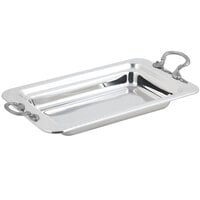 Bon Chef 5406HRSS 20" x 12" x 2" Stainless Steel 3/4 Size Rectangular Laurel Design Food Pan with Round Stainless Steel Handles