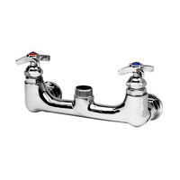T&S 017970-40 Wall Mount Big Flo Faucet Base with 8" Centers, Check Valves, and Vandal Resistant Four Arm Handles