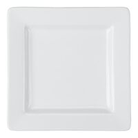 Libbey Slate 6 1/4" Ultra Bright White Wide Rim Square Porcelain Plate - Sample