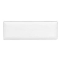 Libbey Slate 16 1/4" x 5 1/2" Ultra Bright White Coupe Rectangular Porcelain Tray - Sample