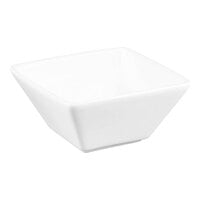 Libbey Slate 10 oz. Ultra Bright White Square Porcelain Bowl - Sample