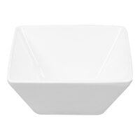 Libbey Slate 20 oz. Ultra Bright White Square Porcelain Bowl - Sample