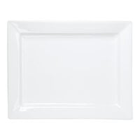 Libbey Slate 14" x 11" Ultra Bright White Wide Rim Rectangular Porcelain Plate - Sample