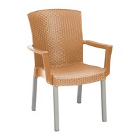 Grosfillex 45903008 / US903008 Havana Tobacco Classic Stacking Resin Armchair - 12/Case