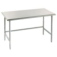 Advance Tabco TMG-245 24 inch x 60 inch 16 Gauge Open Base Stainless Steel Commercial Work Table with Galvanized Steel Legs