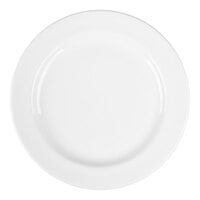 Libbey Slenda 9" Round Royal Rideau White Medium Rim Footed Porcelain Plate - Sample