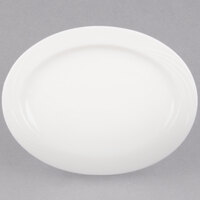 CAC GAD-13 Garden State 11 3/4" Bone White Oval Porcelain Platter - 12/Case