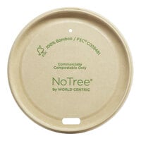World Centric NoTree 10-20 oz. Compostable Bamboo Hot Cup Sip Lid - 50/Pack