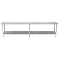 Advance Tabco MS-3012 30 inch x 144 inch 16 Gauge Stainless Steel Commercial Work Table with Stainless Steel Undershelf