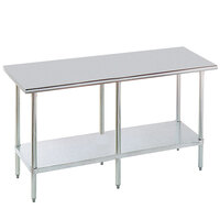 Advance Tabco MG-3012 30 inch x 144 inch 16 Gauge Stainless Steel Commercial Work Table with Galvanized Steel Undershelf