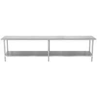 Advance Tabco MS-3612 36 inch x 144 inch 16 Gauge Stainless Steel Commercial Work Table with Stainless Steel Undershelf