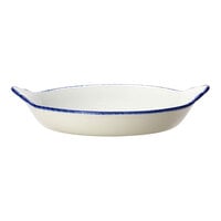 Steelite Performance Blue Dapple 6.5 oz. Round Eared Dish - 36/Case
