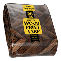 Core Tarps TarpStyle 40' x 50' Brown Wood Print Extreme Heavy-Duty Weatherproof 20 Mil Poly Tarp with Reinforced Edges CT-710-40X50