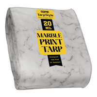Core Tarps TarpStyle 40' x 50' White Marble Print Extreme Heavy-Duty Weatherproof 20 Mil Poly Tarp with Reinforced Edges CT-708-40X50
