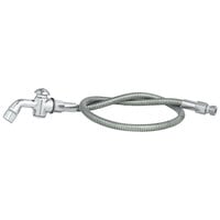 T&S B-0101-A 2.2 GPM Angled Push-Button Spray Valve with Aerator, 36 inch Stainless Steel Hose, and 1/2 inch NPT Male Connection