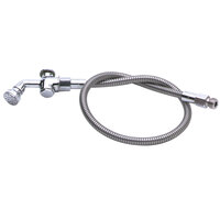 T&S B-0101-A60 2.2 GPM Angled Push-Button Spray Valve with Aerator, 60 inch Stainless Steel Hose, and 1/2 inch NPT Male Connection