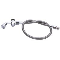T&S B-0101-E72-0053A 2.2 GPM Angled Push-Button Spray Valve with Rosespray Head, 72 inch Stainless Steel Hose, and 3/8 inch NPT Male Connection