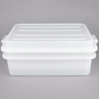 Vollrath 1551-C05 Traex® Color-Mate White 20 inch x 15 inch x 5 inch Food Storage Drain Box Set with Snap-On Lid