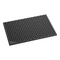 Lavex 2' x 3' Heavy-Duty Black Rubber Straight Edge Anti-Fatigue Diamond Floor Mat - 3/4" Thick
