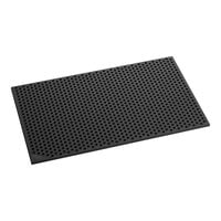 Lavex 3' x 5' Heavy-Duty Black Rubber Straight Edge Anti-Fatigue Diamond Floor Mat - 3/4" Thick