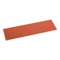 Lavex 3' x 10' Heavy-Duty Red Rubber Straight Edge Grease-Resistant Anti-Fatigue Diamond Floor Mat - 3/4" Thick