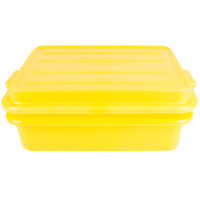 Vollrath 1551-C08 Traex® Color-Mate Yellow 20 inch x 15 inch x 5 inch Food Storage Drain Box Set with Snap-On Lid