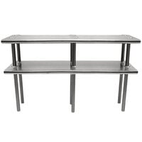 Advance Tabco CDS-18-132 Stainless Steel Double Deck Overshelf - 132 inch x 18 inch x 30 inch