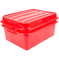 Vollrath 1535-C02 Traex® Color-Mate Red Food Storage Drain Box Set with Raised Snap-On Lid - 20 inch x 15 inch x 7 inch