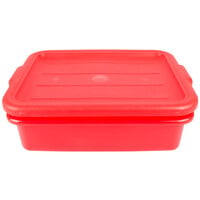 Vollrath 1501-C02 Traex® Color-Mate Red 20 inch x 15 inch x 5 inch Food Storage Drain Box Set with Recessed Lid