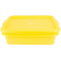 Vollrath 1501-C08 Traex® Color-Mate Yellow 20 inch x 15 inch x 5 inch Food Storage Drain Box Set with Recessed Lid