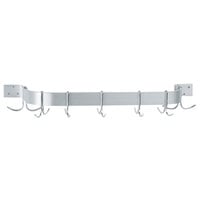 Advance Tabco ALW-24 29 inch Aluminum Wall Mounted Single Line Pot Rack with 6 Double Prong Hooks