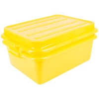 Vollrath 1535-C08 Traex® Color-Mate Yellow Food Storage Drain Box Set with Raised Snap-On Lid - 20 inch x 15 inch x 7 inch