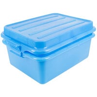 Vollrath 1535-C04 Traex® Color-Mate Blue Food Storage Drain Box Set with Raised Snap-On Lid - 20 inch x 15 inch x 7 inch
