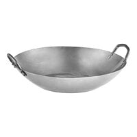 Emperor's Select 14" Carbon Steel Flat Bottom Cantonese Wok
