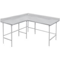 Advance Tabco KTMS-247 24 inch x 84 inch 14 Gauge L-Shaped Corner SS Commercial Work Table