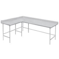 Advance Tabco KTMS-2412 24 inch x 144 inch 14 Gauge L-Shaped Corner SS Commercial Work Table