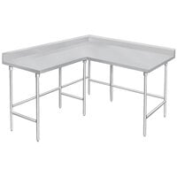 Advance Tabco KTMS-246 24 inch x 72 inch 14 Gauge L-Shaped Corner SS Commercial Work Table