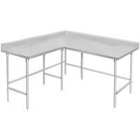 Advance Tabco KTMS-307 30 inch x 84 inch 14 Gauge L-Shaped Corner SS Commercial Work Table