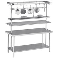 Advance Tabco SCT-108 Smart Fabrication 108 inch Middle Mount Stainless Steel Pot Rack / Utensil Rack