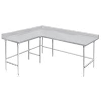 Advance Tabco KTMS-249 24 inch x 108 inch 14 Gauge L-Shaped Corner SS Commercial Work Table