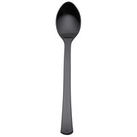 Fineline Tiny Temptations 6501-BK 4 inch Tiny Tasters Black Plastic Tasting Spoon - 48/Pack