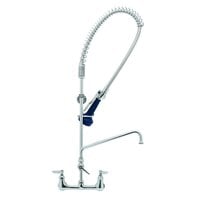 T&S B-0133-A12-B08 EasyInstall Wall Mounted 37 1/2" High Pre-Rinse Faucet with Adjustable 8" Centers, Ergonomic Spray Valve, 44" Hose, 12" Add-On Faucet, and 6" Wall Bracket