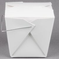 Fold-Pak 26WHWHITEM 26 oz. White Chinese / Asian Paper Take-Out Container with Wire Handle - 500/Case