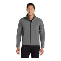 Port Authority J317 Unisex Customizable Pearl Gray Heather Core Soft Shell Jacket - Medium