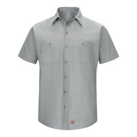 Red Kap SX20 Men's Short Sleeve Gray Customizable Moisture-Wicking Work Shirt with MIMIX Flex Panels - Small