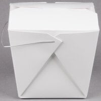 Fold-Pak 64WHWHITEM 64 oz. White Chinese / Asian Paper Take-Out Container with Wire Handle - 200/Case