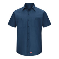 Red Kap SX20 Men's Short Sleeve Navy Customizable Moisture-Wicking Work Shirt with MIMIX Flex Panels - 4X