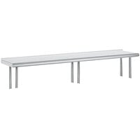 Advance Tabco OTS-12-144R 12 inch x 144 inch Table Rear Mounted Single Deck Stainless Steel Shelving Unit with 1 inch Rear Turn-Up