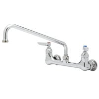T&S B-0230-02 Wall Mounted Faucet with 18 inch Swing Spout, 2.2 GPM Aerator, 8 inch Adjustable Centers, and Lever Handles